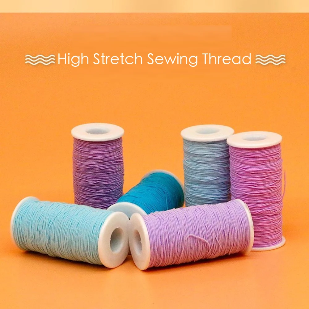 Lycra Stretch nici 0.3mm 50m/rolka wysoka rozciągliwość nici do szycia sweter odzieżowy koszula sukienka DIY Artwork 3 sztuk/paczka
