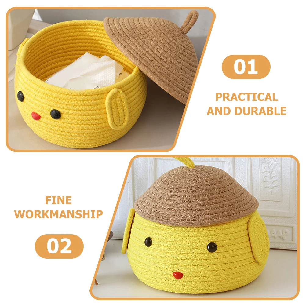 

Egg Storage Baskets Cotton Rope Woven Chick Shape Creative Design for Housewarming Gift Multi- Supplies