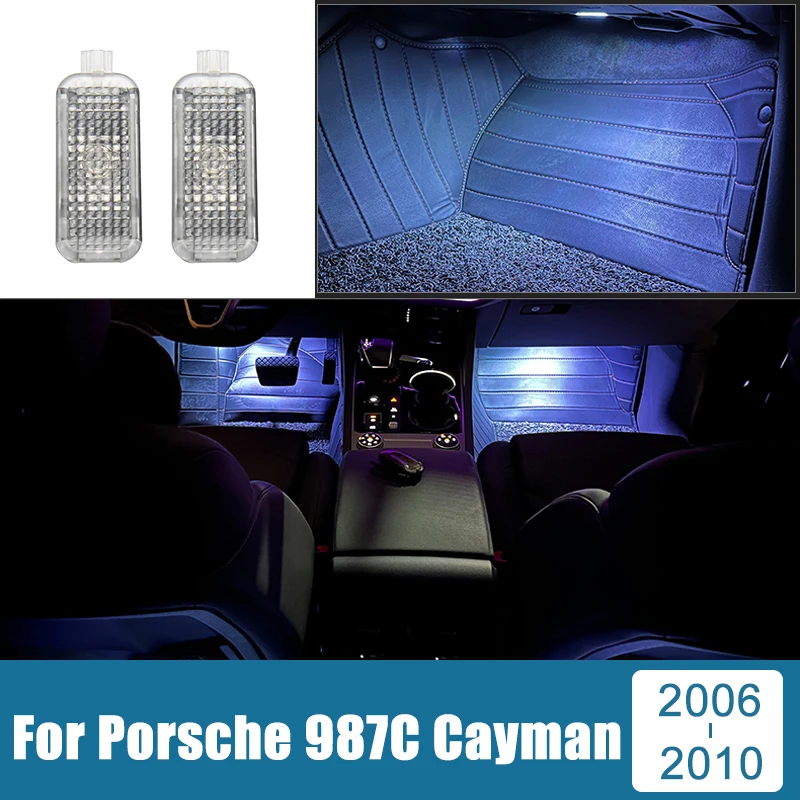 

12V LED Car Footwell Lamp Atmosphere Lights Interior Decoration Accessories For Porsche 987C Cayman 2006 2007 2008 2009 2010