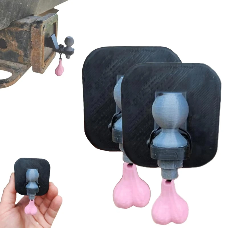 Funny Trailer Hitch Cover, 2024 New 3D Tiny Hitch With Tiny Nuts Trailer Hook Cover With Tiny Nuts Hook Cover-ABNF