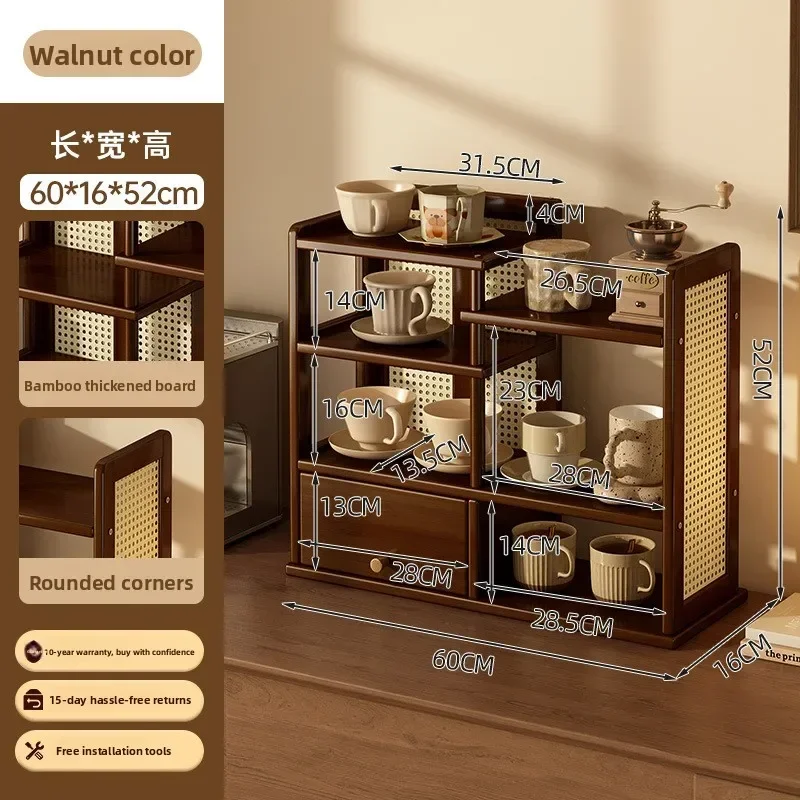 Desktop cup holder Multi-layer tea set holder Water cup Mark Coffee cup Tea placement rack Household cup Tea room rack