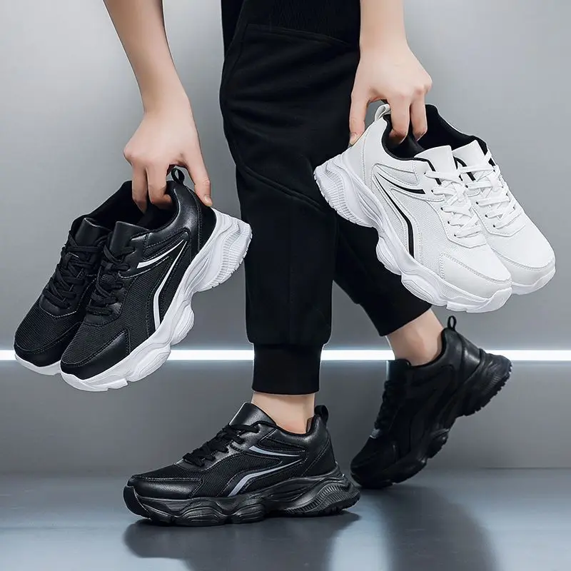 العلامة التجارية الكلاسيكية احذية الجري للرجال أسود أبيض المشي الركض حذاء تنفس الرياضة والترفيه حذاء التدريب حجم كبير 50 #6