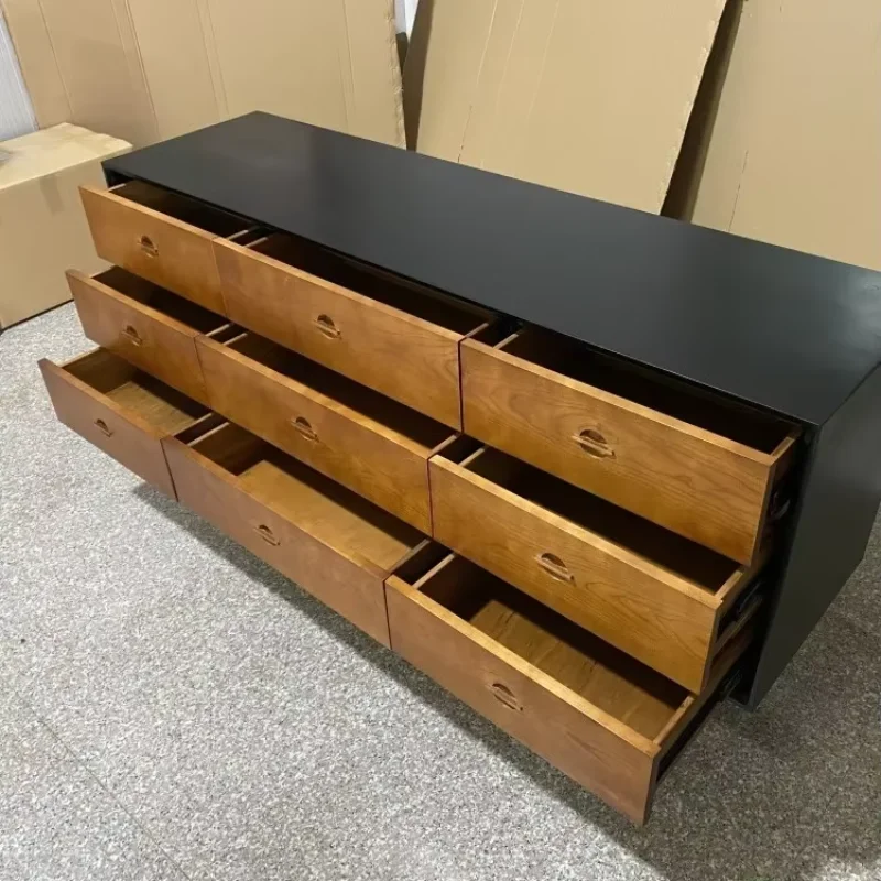 

Retro style storage cabinet cherry wood middle-aged chest of drawers sideboard bedroom storage cabinet Nordic solid wood