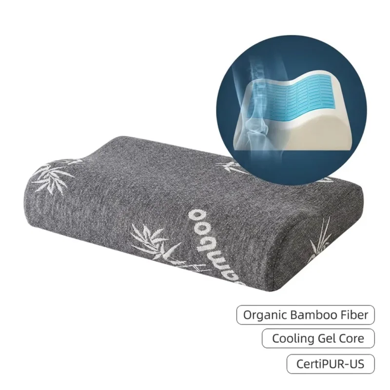 Gel Memory Foam Pillow Slow Rebound Ergonomic Cervical Relief Pillows For Home Hotel Adult Neck Health Care Curved Pillow