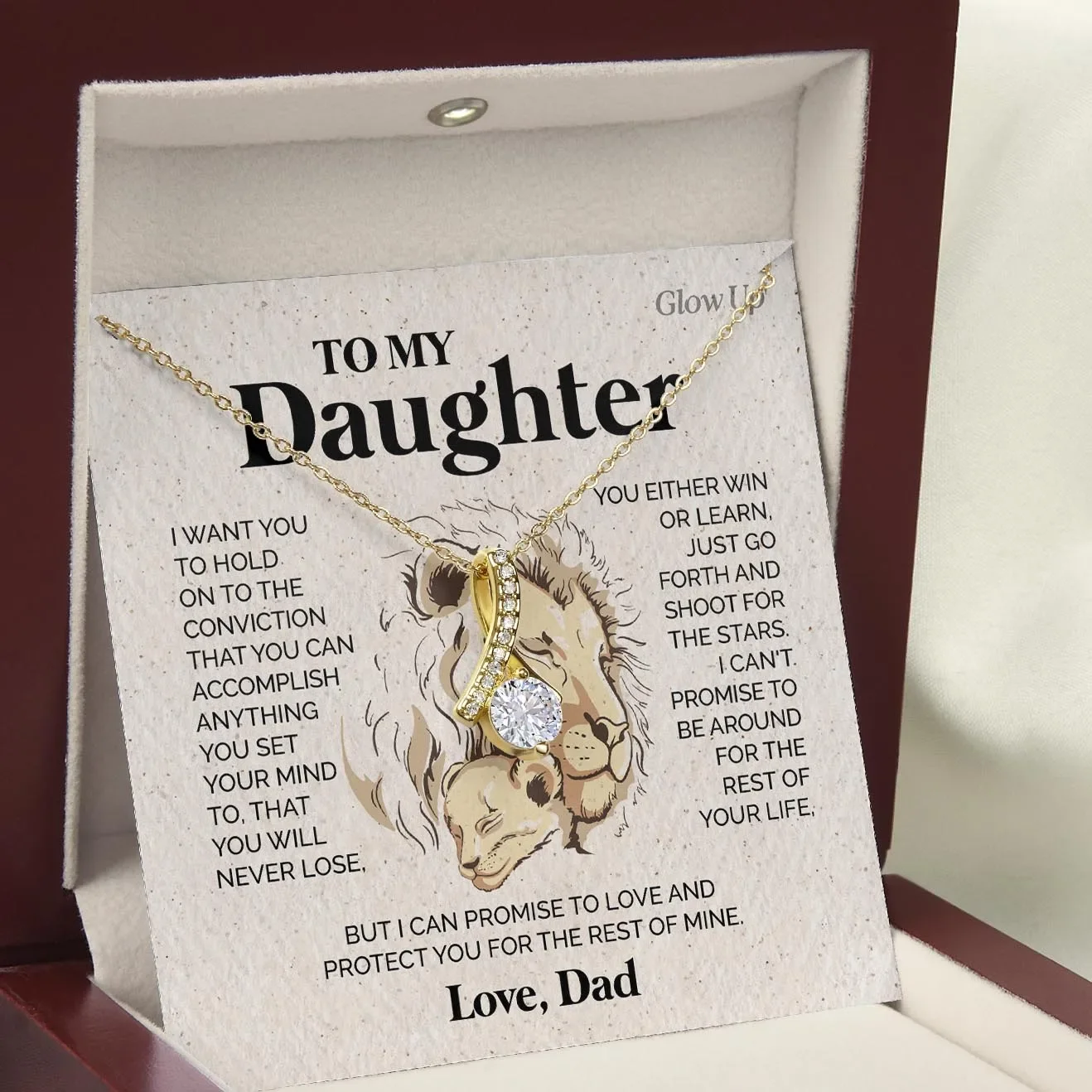 To My Daughter Gift From Father Dad New Girl Women Necklaces Love Alluring Pendant Necklace with Box for Birthday Dropshipping