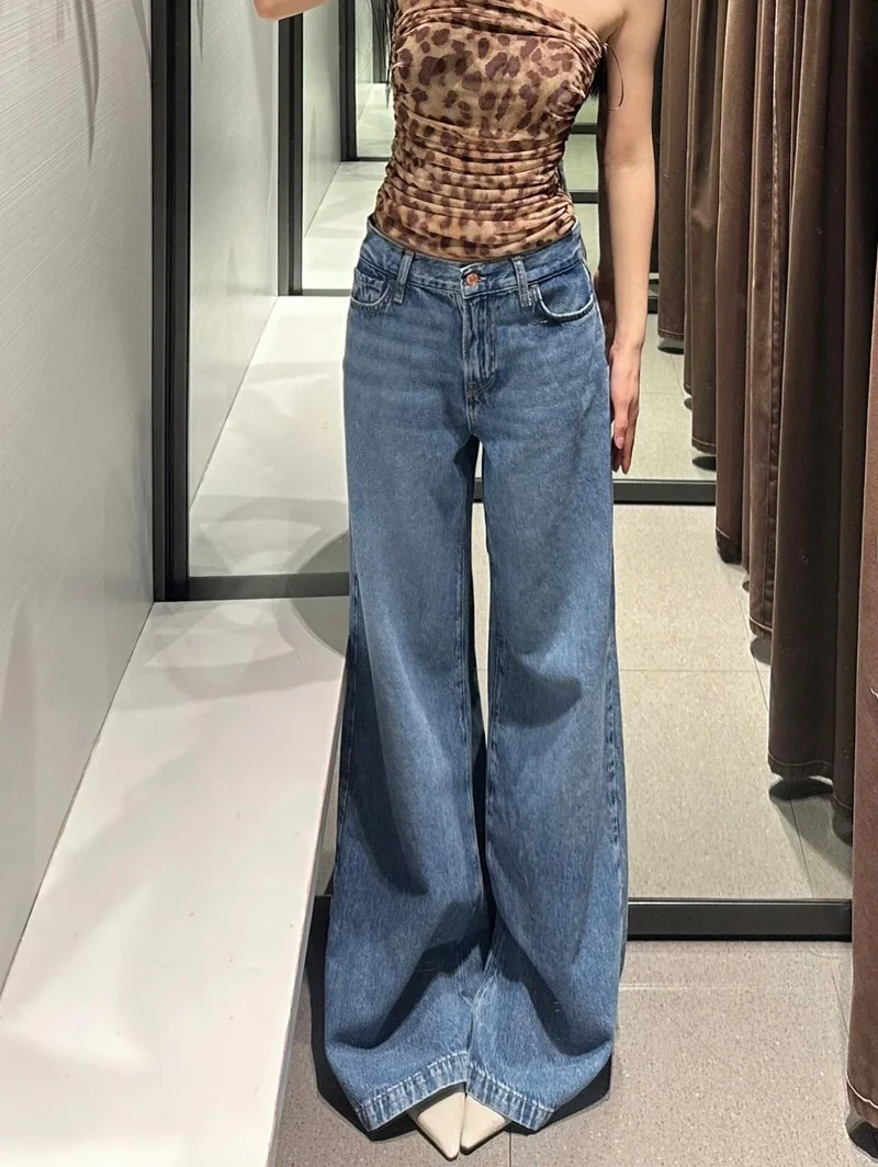 

Low Waist Bell Bottom Denim Jeans Women's Casual Lazy Style Summer Vibes High Street Y2K Spicy Girl Dragging Pants
