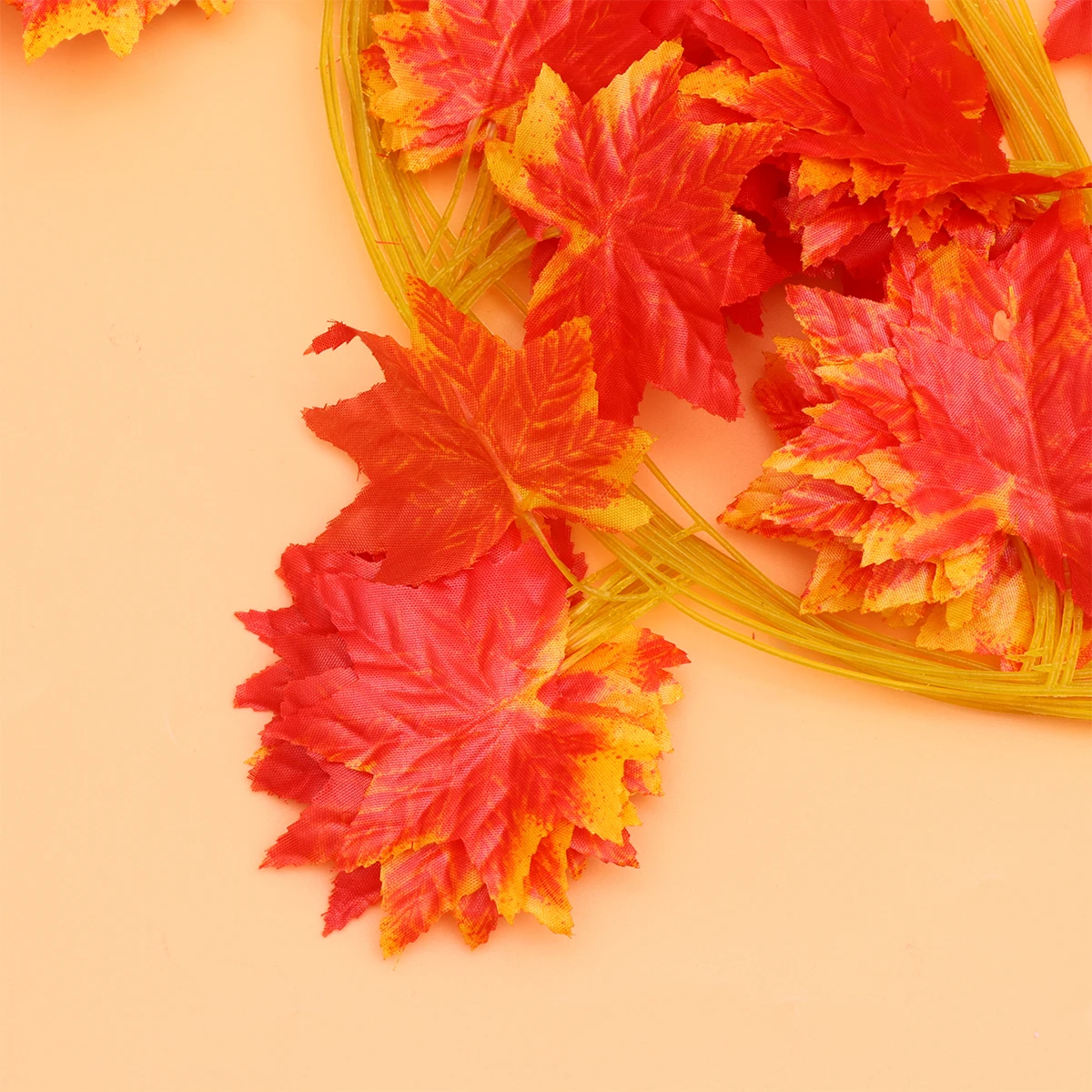 

30 Pcs Vines Pet Decoration Creeper Nest Large Leaf Orange Green Party Fake