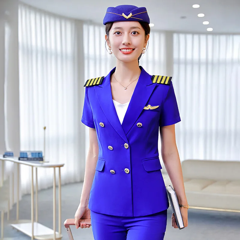 Hotel receptionist uniformktvDining Waiter Workwear Women's Suit Temperament Office Wear Skirt Beauty Tooling