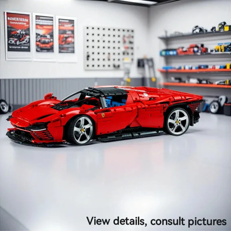 

3778 шт. классический спортивный автомобиль Ferrari SP3, модель гоночного автомобиля, супер большая высокая сложность, головоломка для взрослых, сборная игрушка в подарок