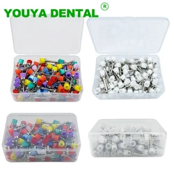 100pcs/Box Dental Prophylaxis Brush Colored Bowl Latch Type Nylon Polishing Brushes Polisher Brush Head Dentistry Lab Materials