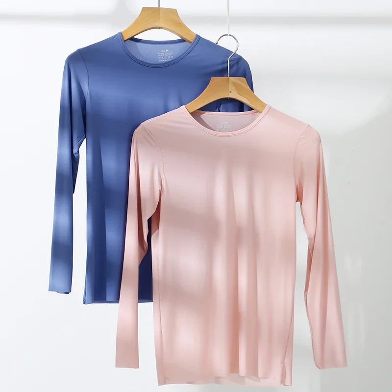 Männer Thermo-Unterwäsche Tops Seide Schnell Trocknende Unterwäsche Langarm T-Shirts Unterhemden Atmungsaktive Slip Nachtwäsche