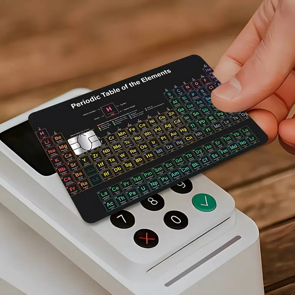 Vibrant Periodic Table Of Elements Card Stickers Credit Card Film Debit Card Sticker Skin