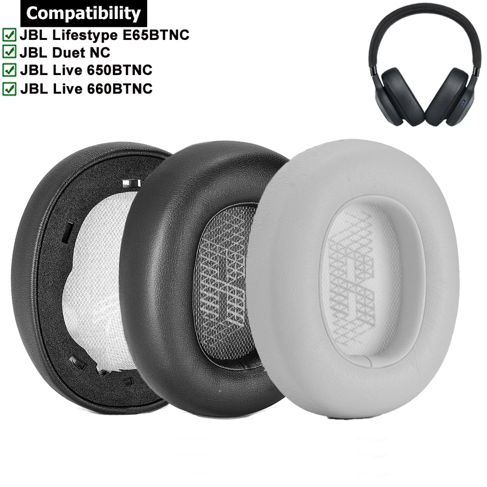 Replacement Earpads Ear Cushion Pads For JBL Lifestyle E65BTNC Live 650BTNC Tune 660BTNC Duet NC Noise-Cancelling Headphones