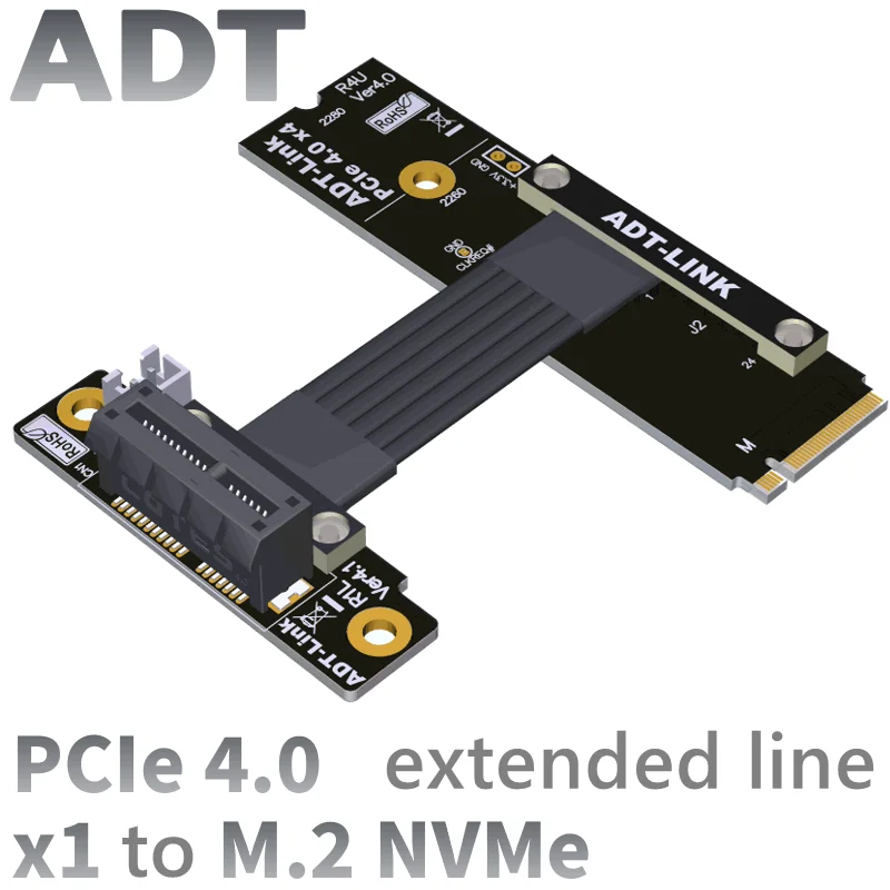 

PCIe x1 extender cable supports NVMe SSD interface PCIE 4.0x1 full speed