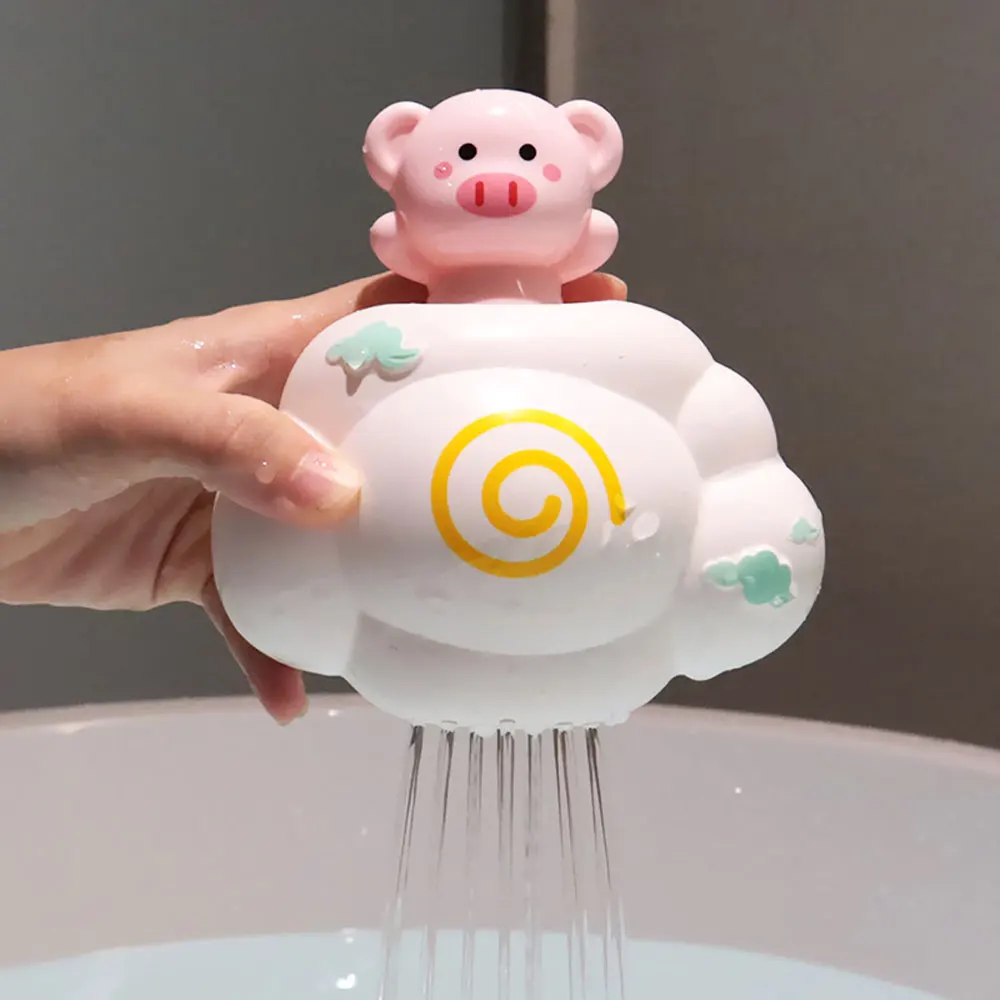 

Rain Cloud Baby Bathing Toys Cartoon Pig Bear Elephant Water Play Toy Children's Bathroom Sprinkle AC232