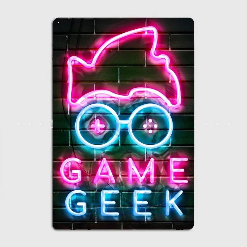 Poster Retro Metal Posters Sign Garage Club Indoor Wall Room Decoration Home Decor Game Geek Neon Gaming