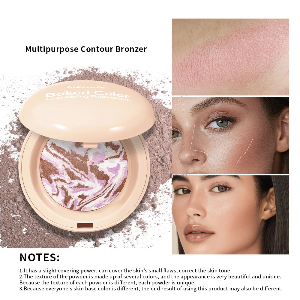 4-farbiges, mattes, gepresstes Gesichtspuder, Gesichtsaufhellung, Modifizierung der Gesichtskontur, vielseitig einsetzbar, Reise-Make-up-Farbpalette