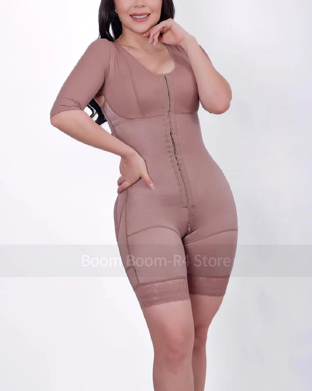 Short sleeved shapewear with breasted chest Fajas Colombiana BBL Post Op Surgery Supplies Women Shapewear With Adjustable Abdome