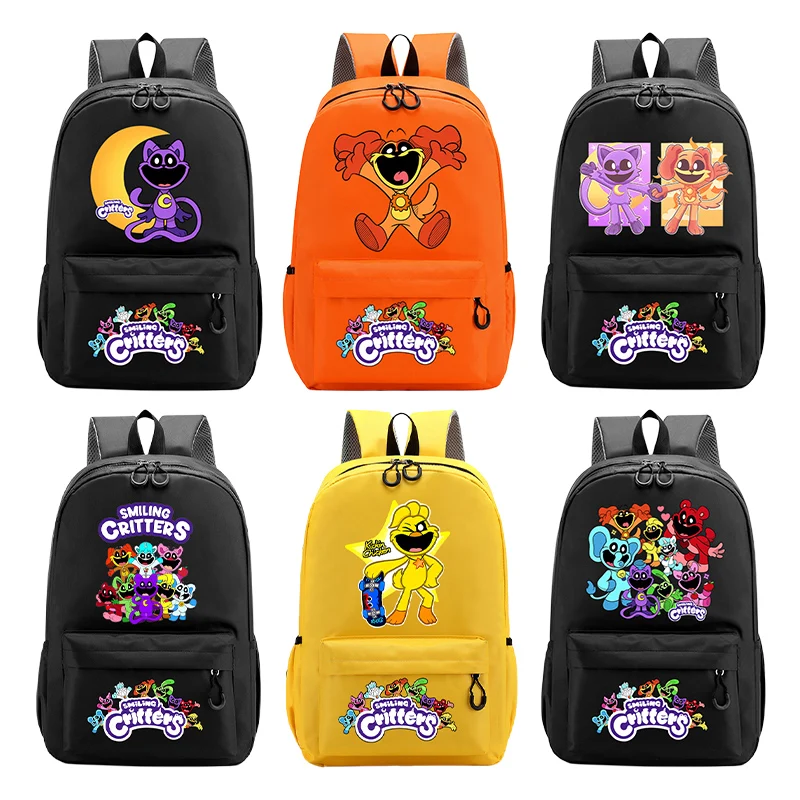 

Smiling Crittersed Student School Bag Movie Cartoon Book+pencil Case Storage Backpack Kid Childern's Rucksack Knapsack Xmas Gift