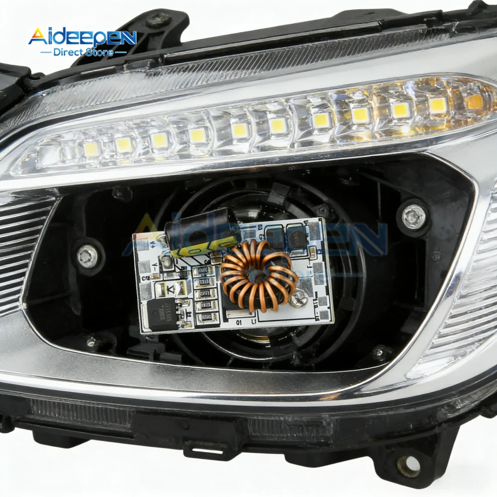 Automotive LED Driver DC 9-63V to 9V Output 120W High Brightness Single Lamp Hi/Low Beam Premium Material Stable Performance