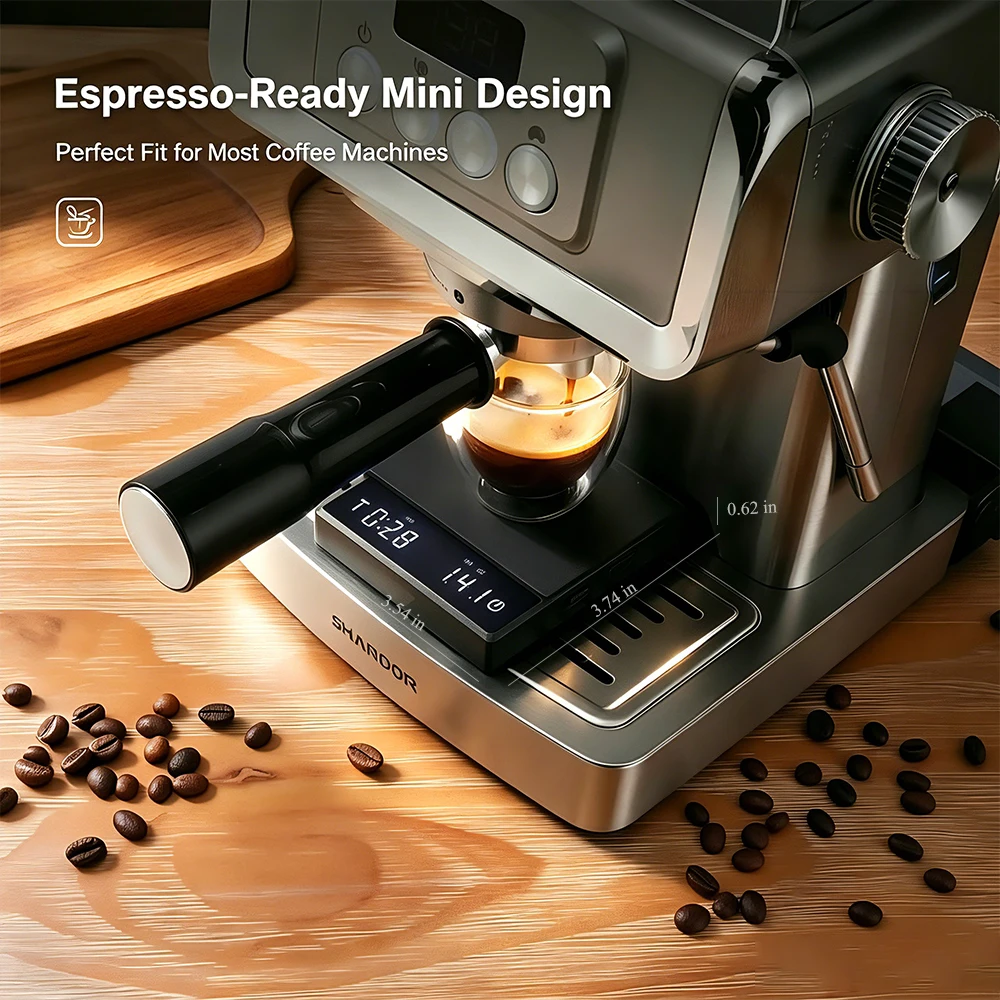 Mini Digital Coffee Scale with Timer 0.1g High Precision Rechargeable USB-C Fast Charging Kitchen Scale for Espresso Pour Over
