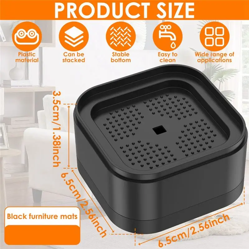 ABRW-8/16 Pezzi Rialzi per Mobili Resistenti, Supporti Antiscivolo per Letti, Sedie e Tavoli