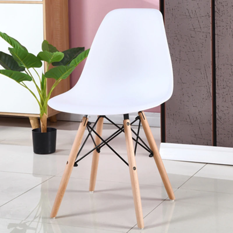 Dining chairs  Modern chair dining room furniture Simple Backrest Stool Nordic Negotiation Office Chair Solid Wood Leisure Chair