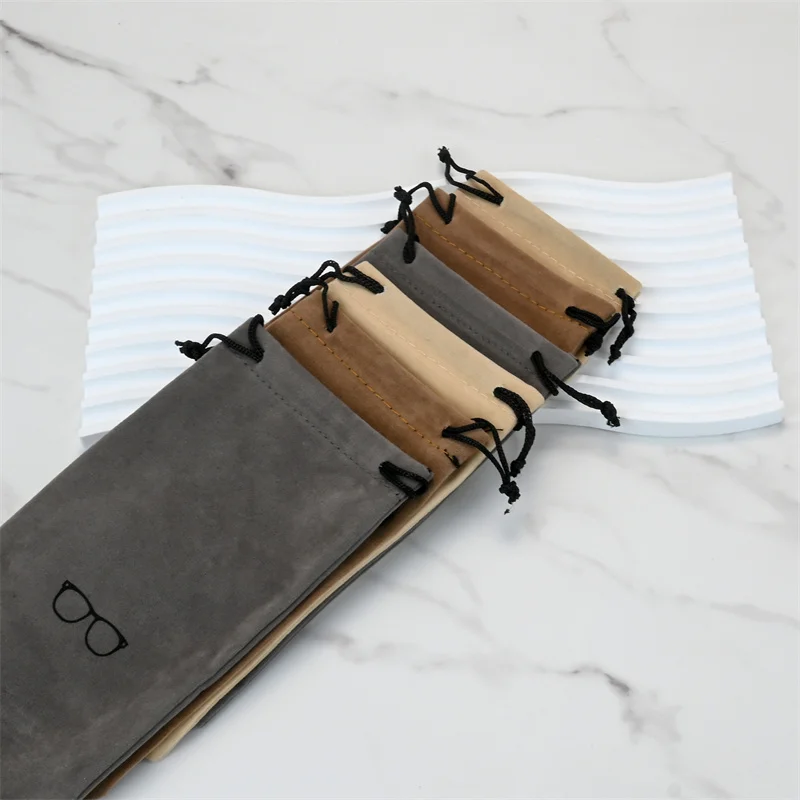 Fashion Portable Glasses Case Eyewear Accessories Soft Eyeglasses Bag Sunglasses Bags Solid Color Drawstring Pouch Bags image 4