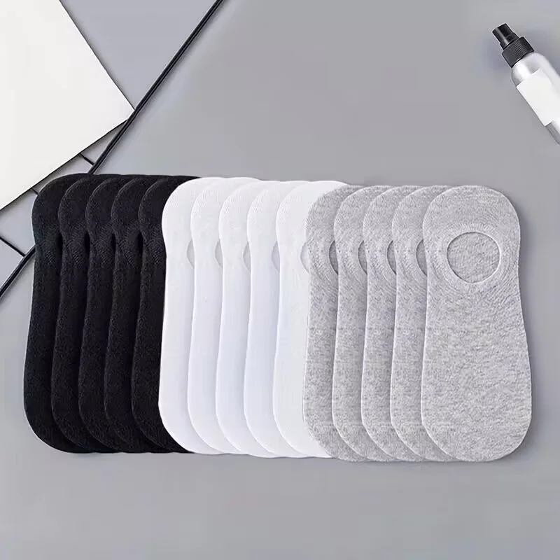 5/10/20 paar dunne ademende herensokken, antislip zachte polyester katoenen sokken, casual zakelijke enkelbootsokken, maat EU38-45