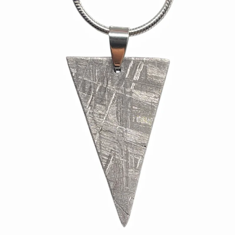 Natural Gibeon Meteorite Triangle Pendant Genuine Meteorite Widmanstätten Pattern Hand Polished Necklace Pendant LK616