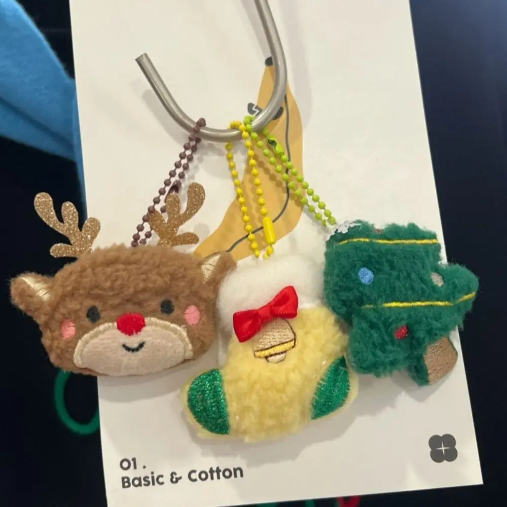 Lovely Stuffed Plush Dolls Christmas Plush Pendant Elk Snowman Cartoon Key Chain Santa Claus Soft Plush Toy Gifts