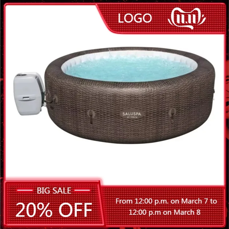 

STLF 60024 Lay Z Spa S.T Moritz Inflatable Swimming Spa Pool with Heater Freestanding Air Massage Outdoor Spatub Round C