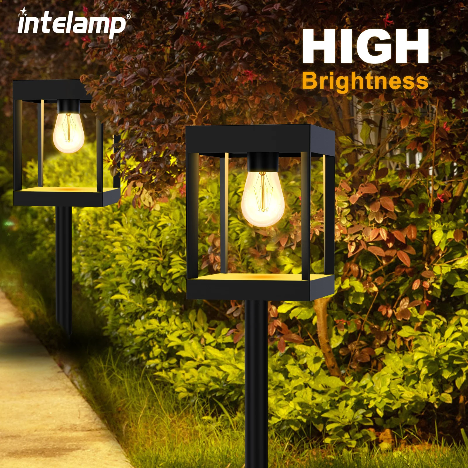 Imagem -04 - Outdoor Solar Pathway Lights Ip65 Waterproof Garden Lights Lâmpadas para Passarela Garagem Gramado Quintal Pátio Pack