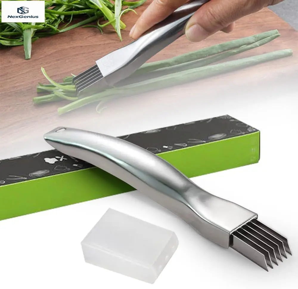 

Shred Silk The Knife, 2026 Upgrade Stainless Steel Green Onion Knife Food Speedy Chopper, Kitchen Vegetable Cutter Household Mul