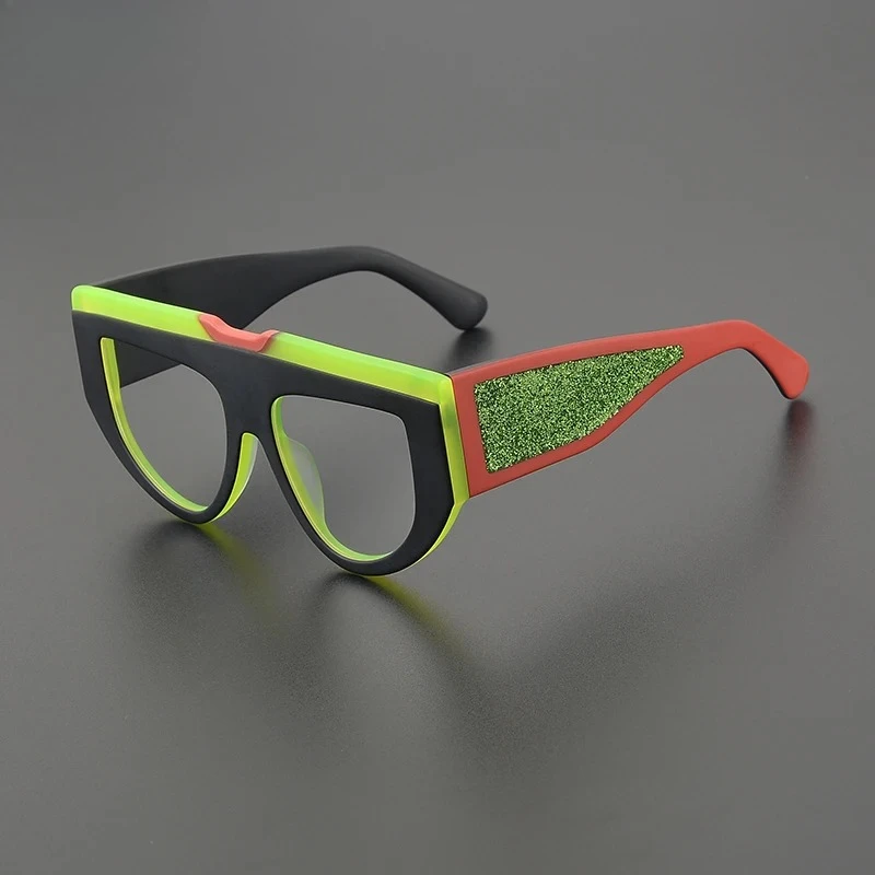 

Cat Eye Glasses Women New Multi-color Retro Acetate Thick Square Optical Eyeglass Frame Men Luxury Myopia Prescription Eyewear