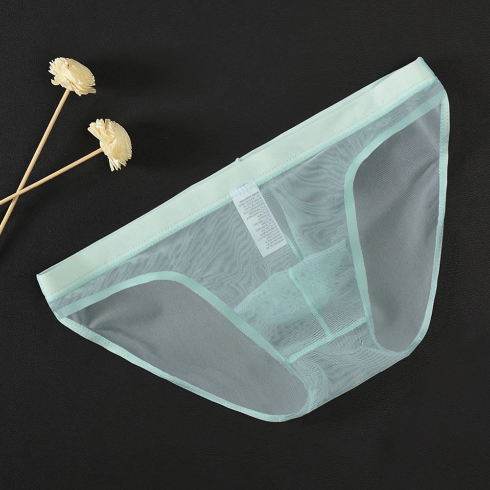 

Men's Panties Sexy See Through Mesh Briefs Underwear Quick Dry Trunks Low Rise Lingerie Gay Sissy Bulge Pouch Underpants Knicker