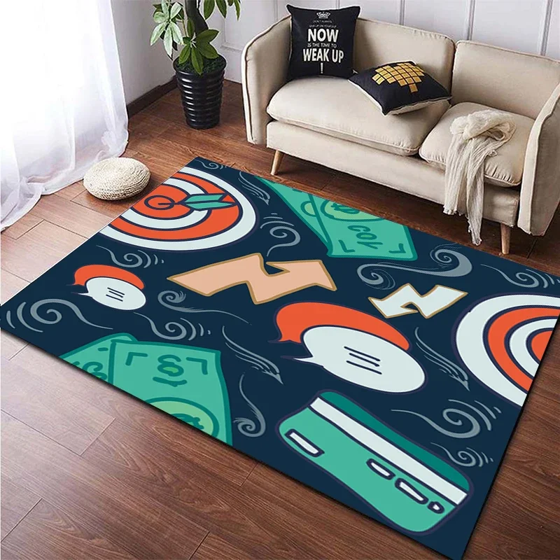 Cartoon Comic Beautiful Painting Carpet for Living Room Large Area Rug Black Soft Carpet Home Decoration Mats Boho Rugs