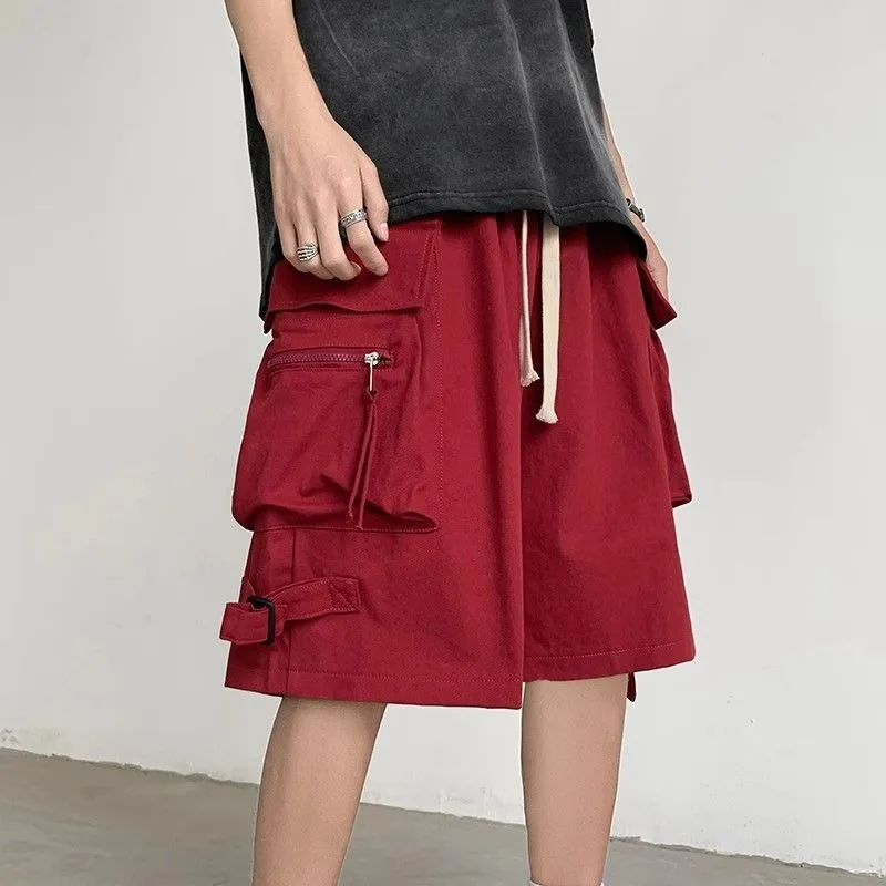 شورت نسائي صيفي طراز سفاري أمريكي ريترو موضة فضفاض ملابس الشارع جيوب جمالية عالية الخصر كاجوال للجنسين Y2k عتيق #3