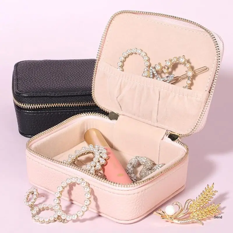 Dustproof Small Jewelry Box Convenient Jewellery with Dividers Elegant Earrings Necklaces Jewellery Holder