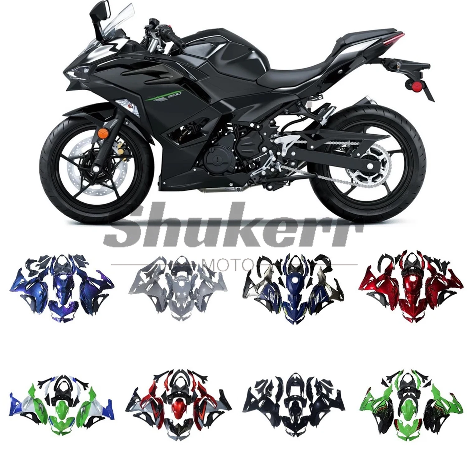

Fit for Kawasaki Ninja 500 2024 - 2025 Ex500 Krt New Abs Motorcycle Plastic Fairing Kit Injection Mold Bodywork Panel Kit