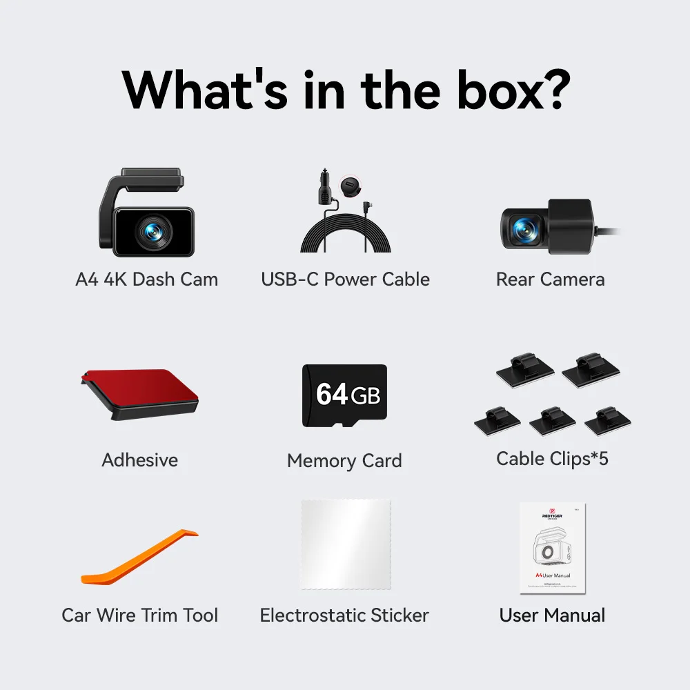 Redtiger Dealer A4 2.5K Front and 1080P Rear With GPS Tracking System Car Black Box 4K Dual Night Dash MINI Camera