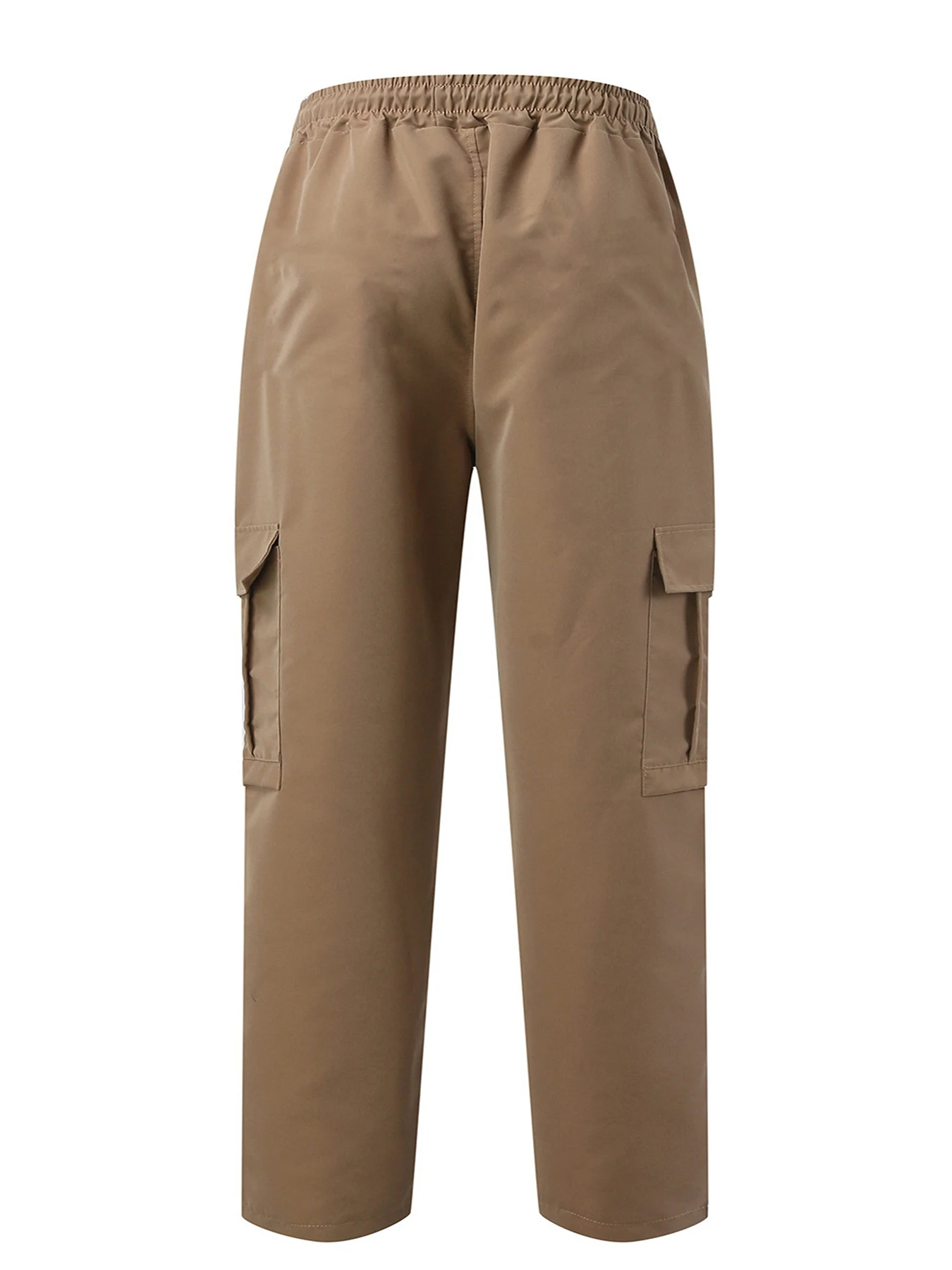 

Men's Fashion Casual Solid Color Drawstring Sports Pants 2025 Summer/Autumn Multi Pocket Running Straight Work Trousers