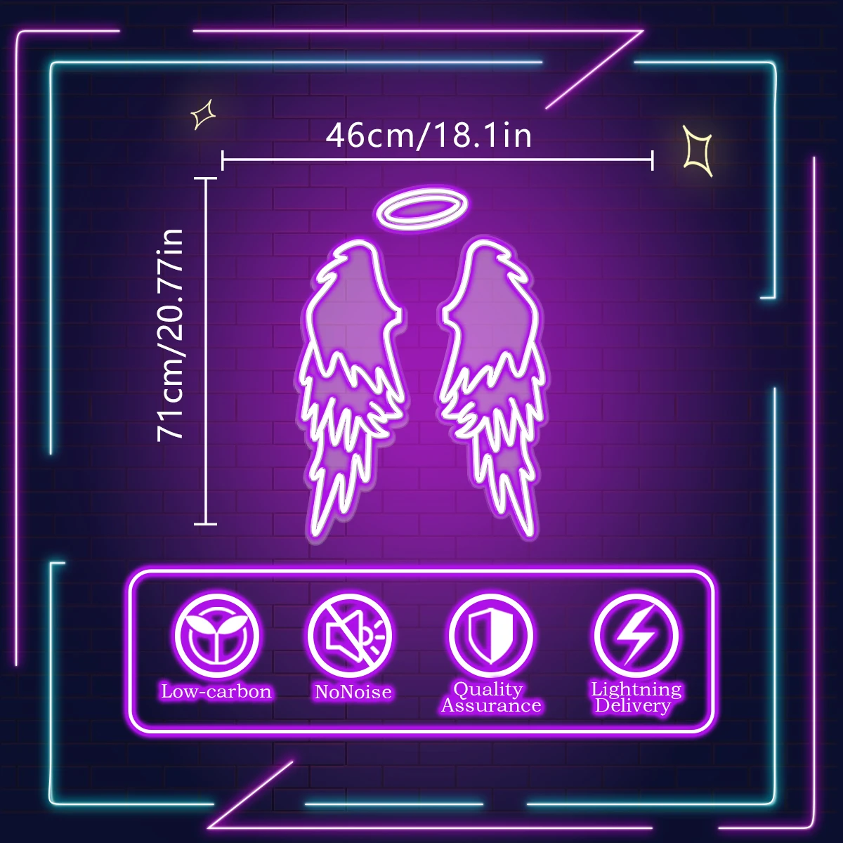 Angel Wing Custom Neon Sign Decor, Carta LED, Bar, Logotipo do negócio, Casamento, Asas