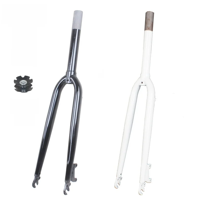 

High Carbon Steel Road Bike Disc Brake Fork 700c Smooth Surface No Pattern Hard Fork Bicycle Riding Equipment Accessories