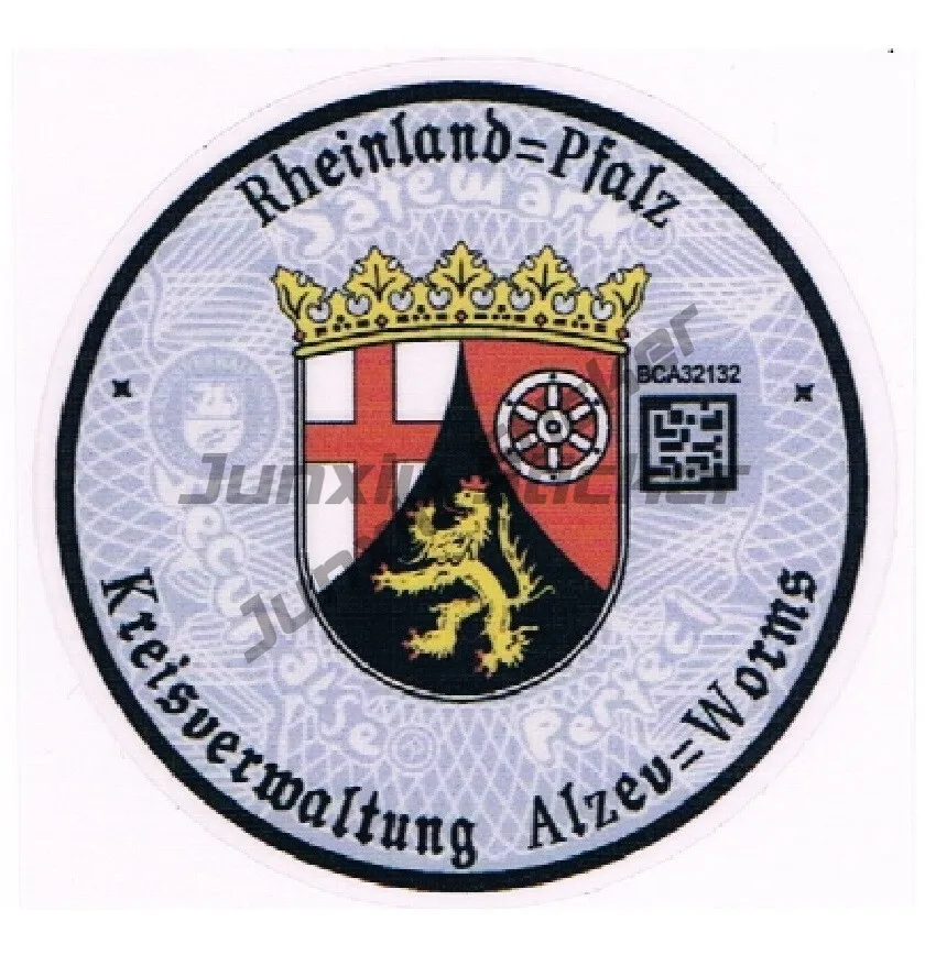 

STICKER BADGE RHEINLAND-PFALZ KREISVERWALTUNG ALZEY-WORMS NUMBER PLATE SEAL