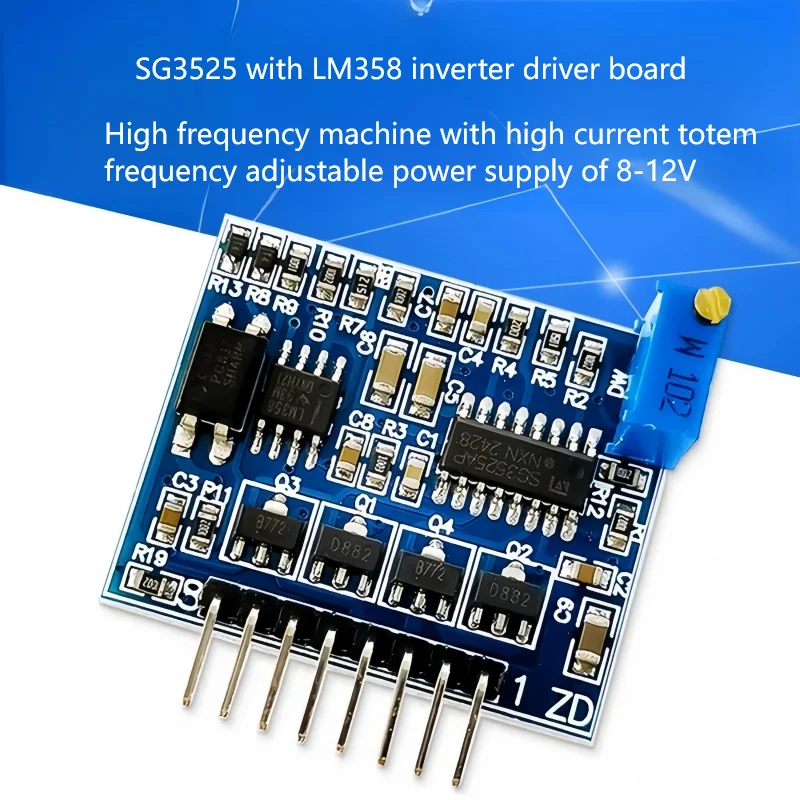 SG3525 with LM358 inverter driver board, high-frequency machine, high current totem frequency adjustable (12V24V)