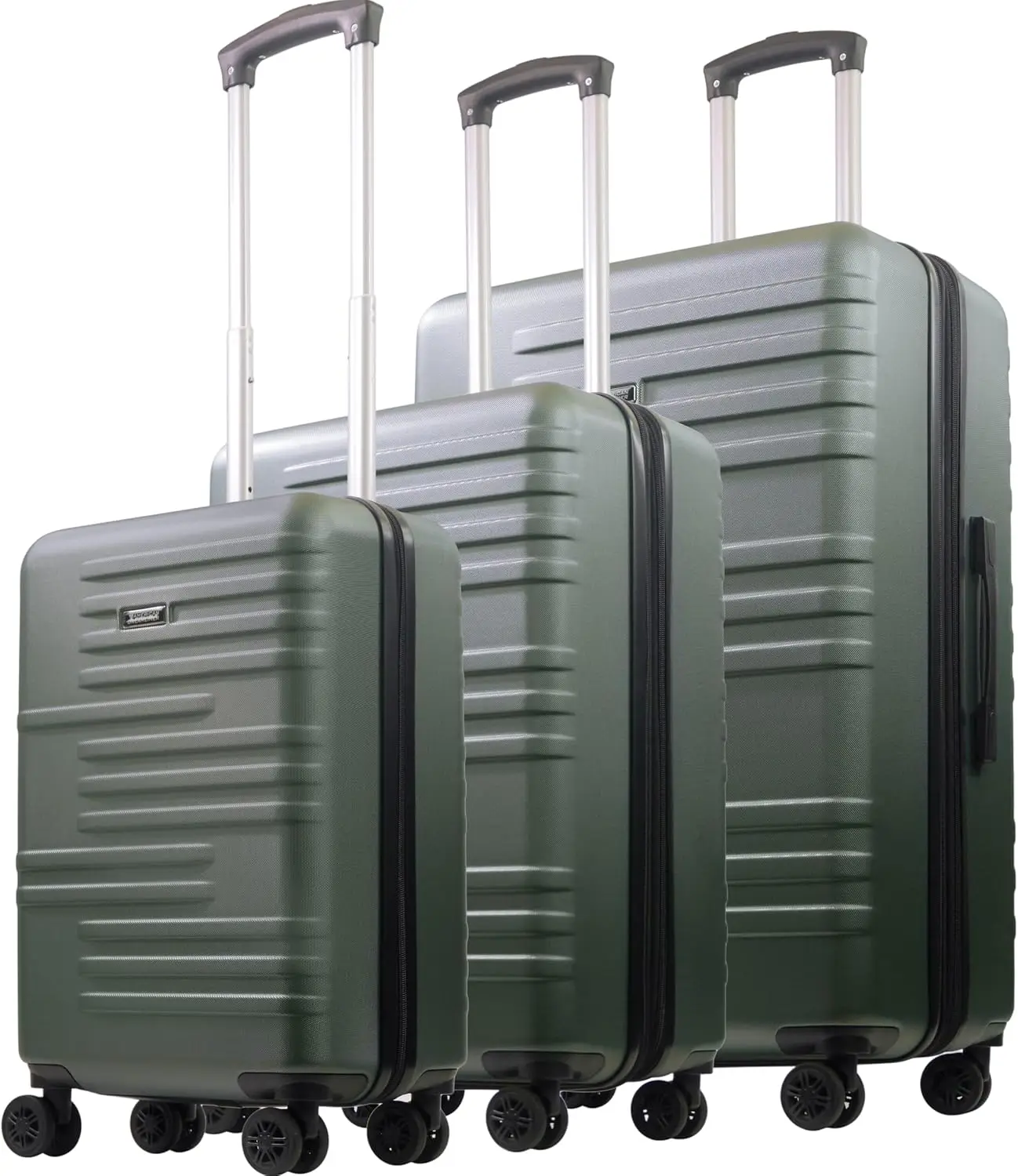 

3 Piece Set Rolling Luggage, Hardshell Suitcases with Spinner Wheels, 22.5, 26.5, and 30 Inch, Green
