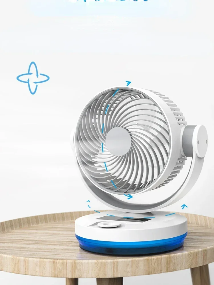 Home Desktop Air-conditioner Shake Head Air Circulation Fan Silent Night Light Humidification Spray Timing Remote Control Fans