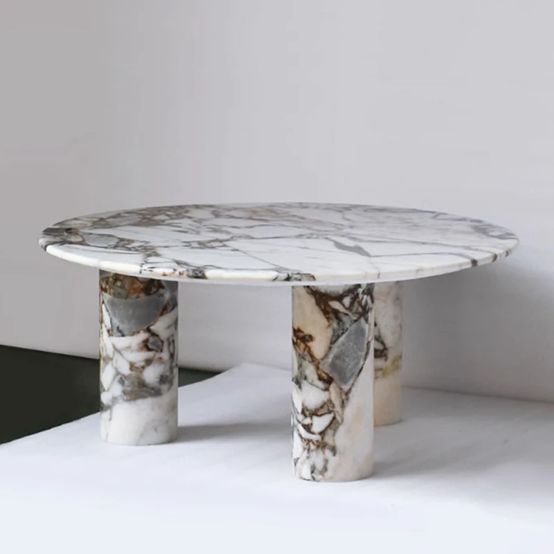 For Restaurant Hotel or Living Room Made of Stone Customized High Quality Modern Design Galaxy Blue round Marble Dining Table