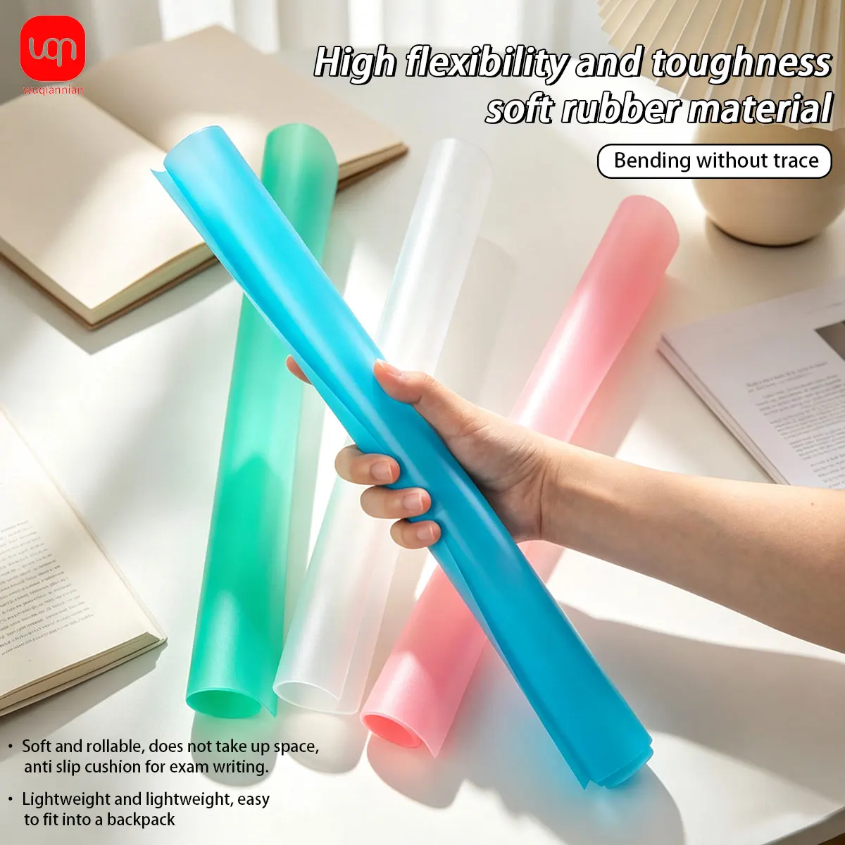 Soft EVA Writing Desk Mat,Student Exam Writing Mat, Transparent Colorful Non-Slip Desktop Protector, School Office Supplies